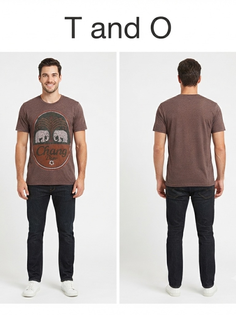 T and O Chang Beer from Thailand Brown Cotton Tee Free Size Unisex